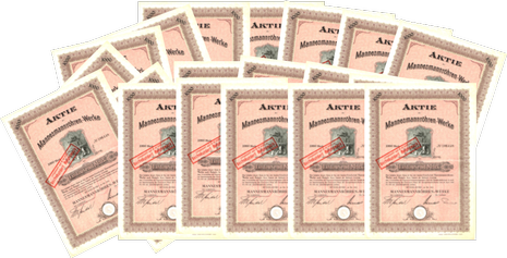Artikelnr. AP317  Mannesmann Aktie 50er Lot von 1922 Wert 1000 Mark