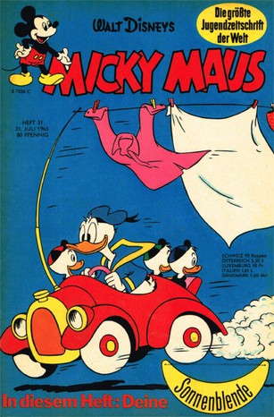 AP1525 Micky Maus 1965 Heft Nr.32  Zustand 1-2  ohne Sammelmarke