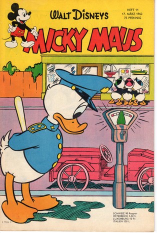 AP1611 Micky Maus 1962 Heft Nr.11 Zustand 1-  mit Sammelmarke