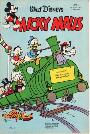 AP1616 Micky Maus 1962 Heft Nr.24 Zustand 1-  mit Sammelmarke