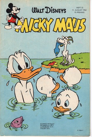 AP1619 Micky Maus 1962 Heft Nr.32 Zustand 1-  mit Sammelmarke