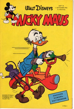 AP1621 Micky Maus 1962 Heft Nr.35 Zustand 1-  mit Sammelmarke