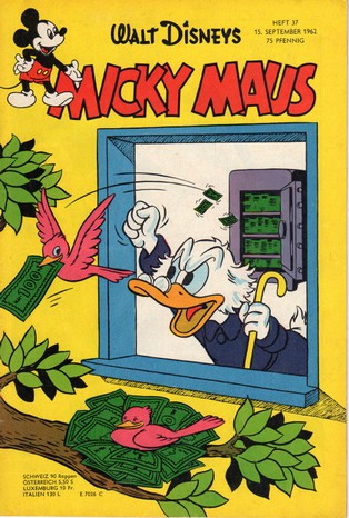 AP1623 Micky Maus 1962 Heft Nr.37 Zustand 1-  mit Sammelmarke