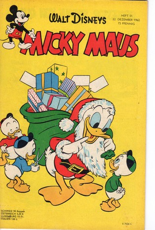 AP1629 Micky Maus 1962 Heft Nr.51 Zustand 1-  mit Sammelmarke