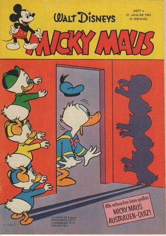 AP1609 Micky Maus 1962 Heft Nr.4   Zustand 1-  mit Sammelmarke