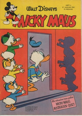 AP1609 Micky Maus 1962 Heft Nr.4   Zustand 1-  mit Sammelmarke