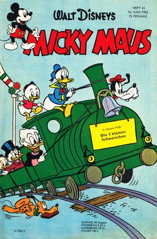 AP1511 Micky Maus 1962 Heft Nr.24   Zustand 2  ohne Sammelmarken