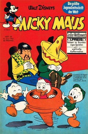 AP1522 Micky Maus 1965 Heft Nr.28  Zustand 1-2  ohne Sammelmarke